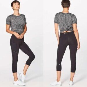 Lululemon Speed up Crop Black Leggings, Size 4